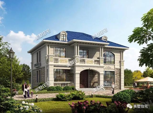 方正實用的二層小別墅設計圖，挑高客廳+中西雙廚，建議你別錯過