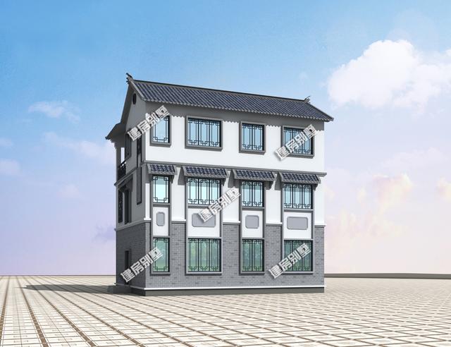 中式三層別墅設計圖，11.6x9.5米，簡單中國風，傳統建筑美！