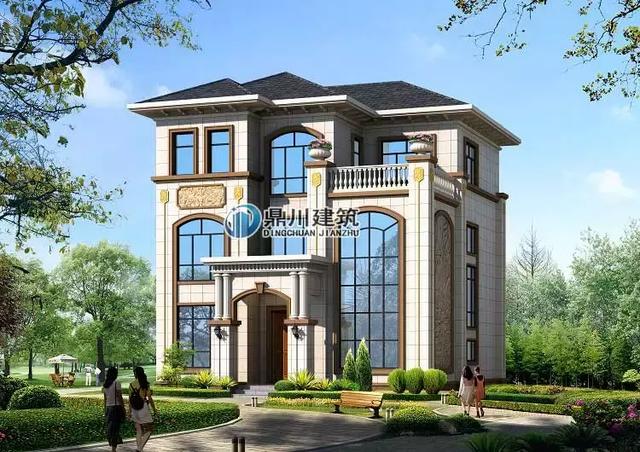 5款三層小別墅設計圖，農村房子這樣建夠大氣夠體面，復式客廳+大露臺