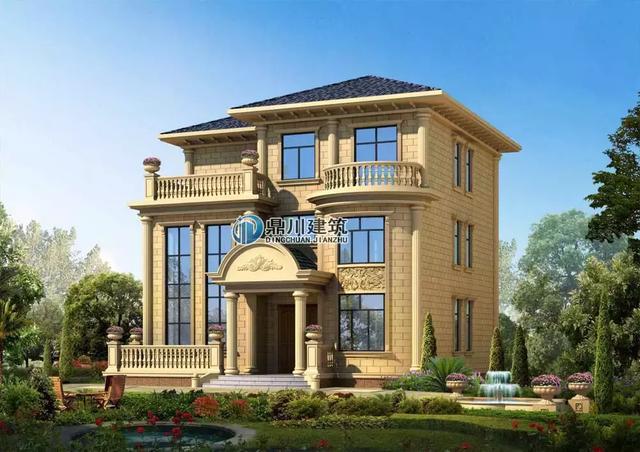 5款三層小別墅設計圖，農村房子這樣建夠大氣夠體面，復式客廳+大露臺