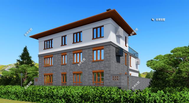 農村三層新中式別墅設計圖戶型實用，造型設計上更加符合現代人對審美的要求