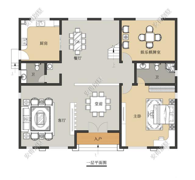 農村三層新中式別墅設計圖戶型實用，造型設計上更加符合現代人對審美的要求