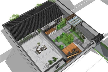 鄉村一層別墅設計圖，外觀小巧精致，透著中國傳統氣息