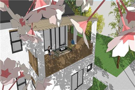 二層農村自建別墅設計圖，整體外觀造型符合南方當地的氣候特點