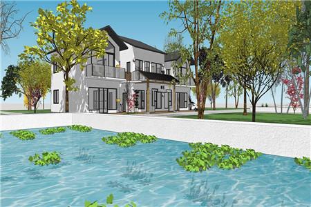 二層農村自建別墅設計圖，整體外觀造型符合南方當地的氣候特點