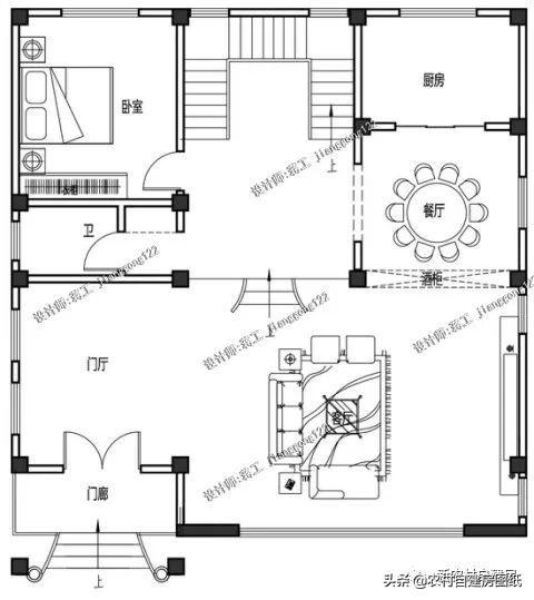 歐式三層農村別墅設計圖，大氣又接地氣，非常方正大氣