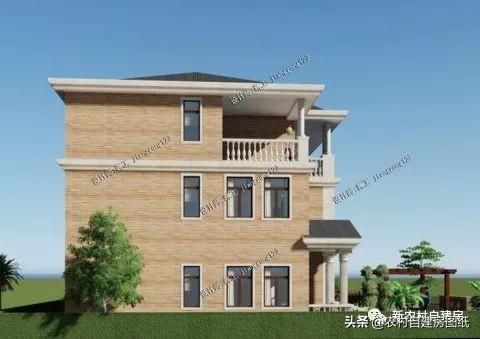 歐式三層農村別墅設計圖，大氣又接地氣，非常方正大氣