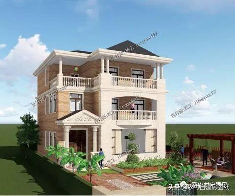 歐式三層農村別墅設計圖，大氣又接地氣，非常方正大氣
