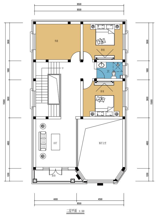農村自建二層別墅設計圖，開間不到9米，布局完美，又漂亮又舒適
