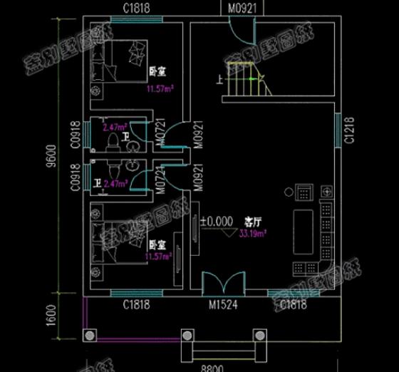 二層造價20萬農村小別墅全套設計施工圖，采光透氣，符合農村建房需求