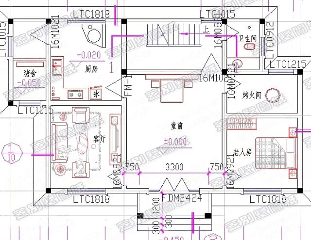 農村三層房屋自建別墅推薦，30萬以內帶（烤火間+堂前）