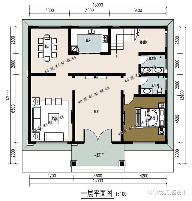 開間13米的復式三層鄉村別墅設計圖，7臥6衛，建在老家很風光