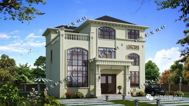 開間13米的復式三層鄉村別墅設計圖，7臥6衛，建在老家很風光