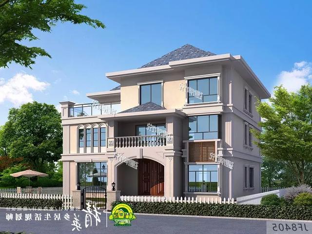 16X15三層歐式別墅設計圖，娛樂室+露臺+衣帽間，住的寬敞又舒適