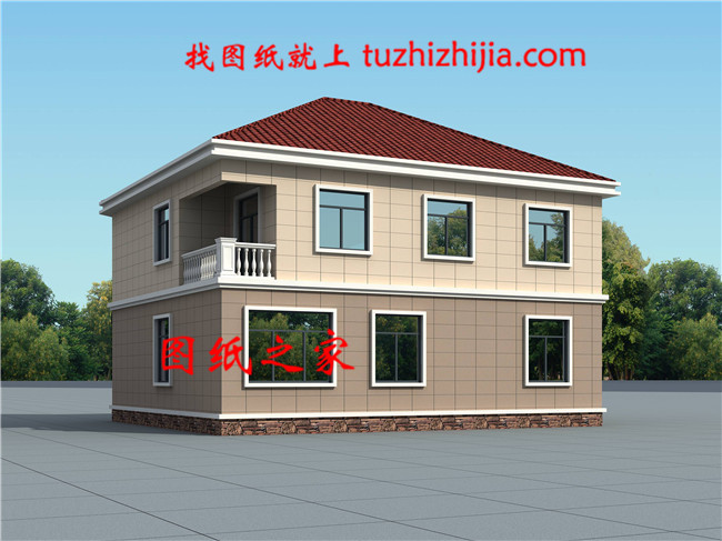 農村簡易二層樓設計圖，外觀簡單漂亮，經典時尚