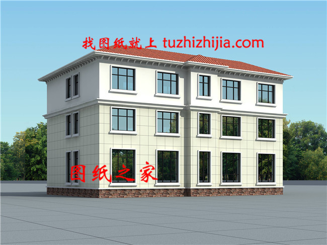 堂屋共用的三層雙拼別墅設計圖,總占地面積245平米