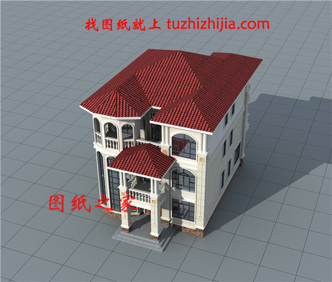 10米×13米最好看的農村三層樓房,客廳中空,占地120平米