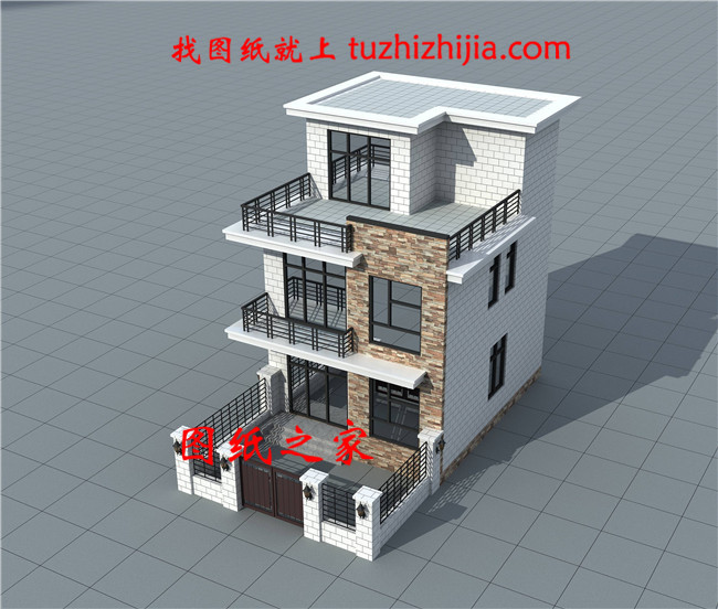 農村三層15萬自建房圖,占地60多平米,小戶型別墅