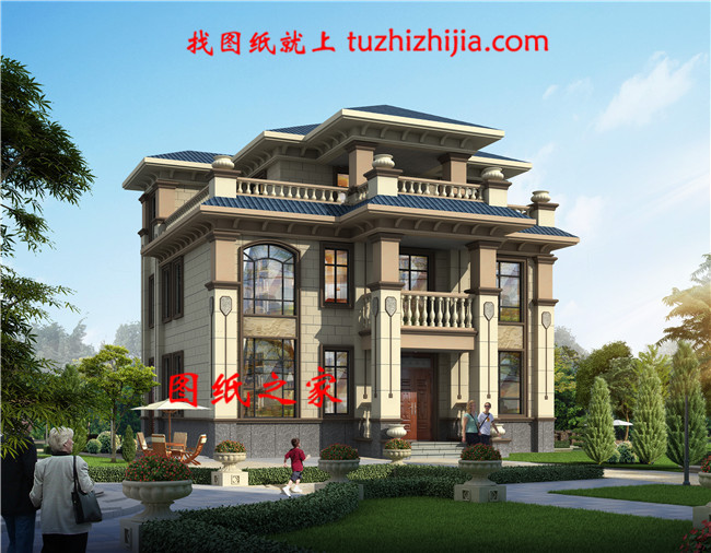 一層一戶歐式三層豪華別墅,三室兩廳一廚兩衛一