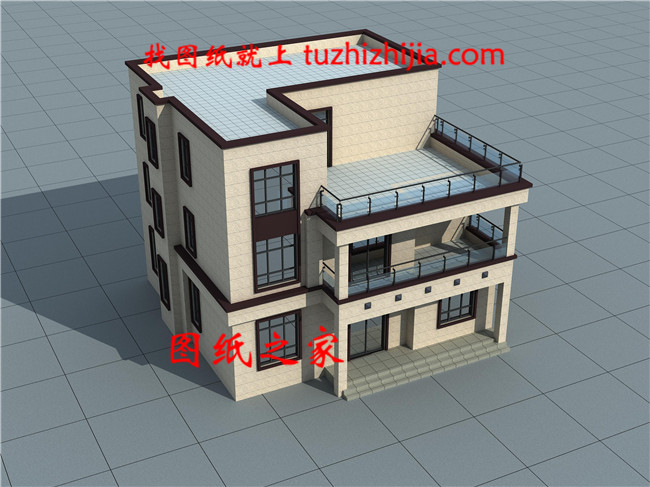 農村現代三層建房子設計圖及圖片，平屋頂的設計