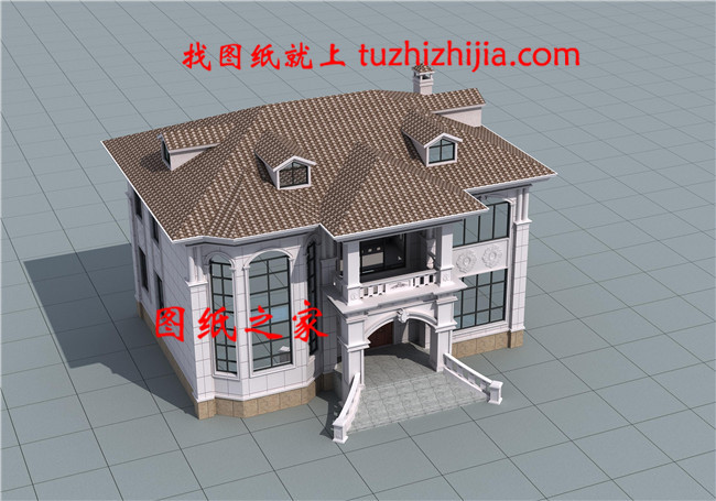 2019新款二層別墅設計圖紙,精致秀麗,客廳中空