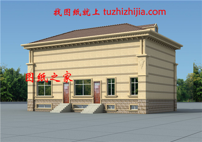 帶地下室二層精致歐式小別墅圖片,占地160平米左右