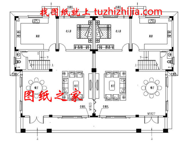 最新設計出圖的三層雙拼自建房圖片，占地260平方米