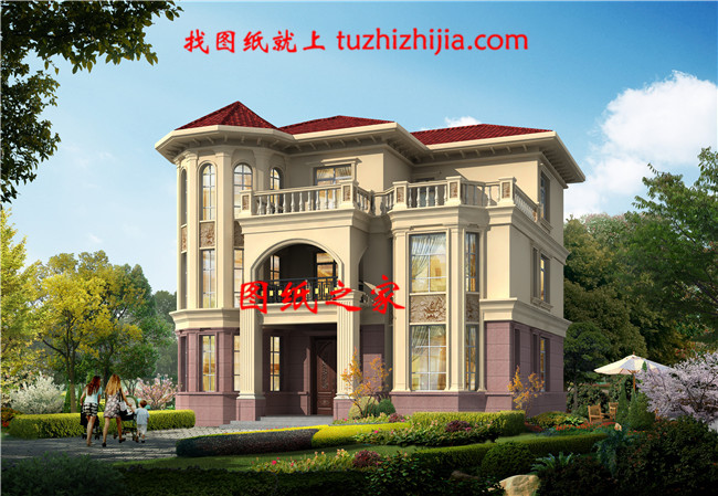 最好看的新款農村三層復式別墅設計圖片