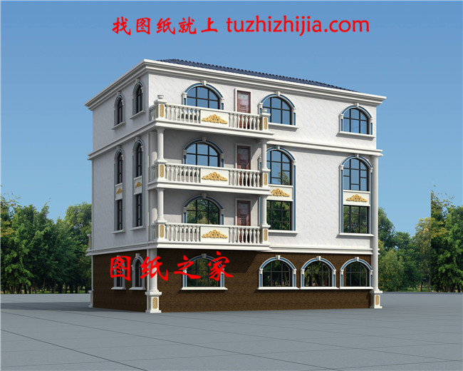 2019農村四層樓房外形設計圖,占地150平米左右
