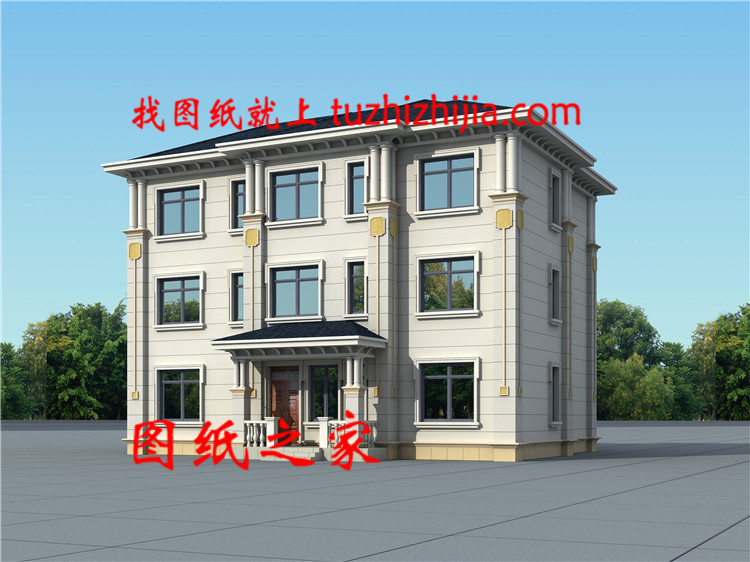 最新內設茶品區三層農村別墅，占地196平方米左右