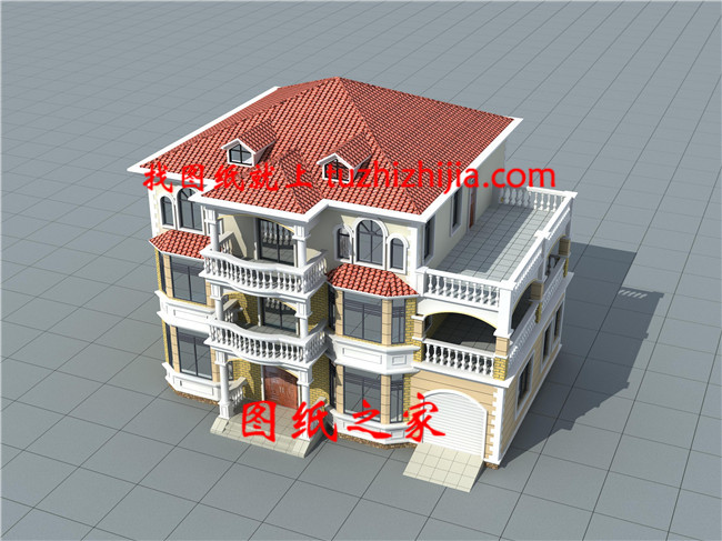 新款歐式帶車庫農村住宅，占地207平方米左右