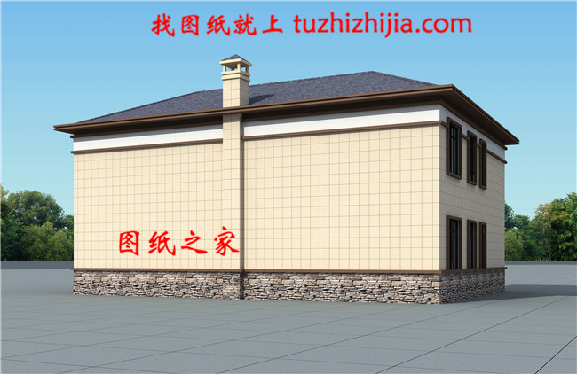 200平米新中式二層雙拼樓房設計圖，實用美觀，單戶面積100平米