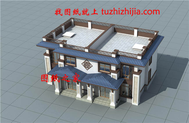 45萬新中式二層雙拼自建房別墅設計圖,一座矗立在山頂的神話