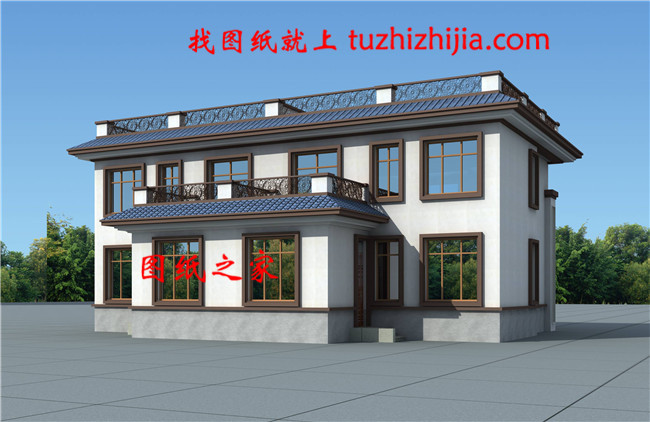 45萬新中式二層雙拼自建房別墅設計圖,一座矗立在山頂的神話