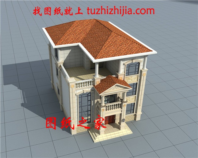 10X13米最新歐式三層別墅樓房設計圖，外觀清新明亮