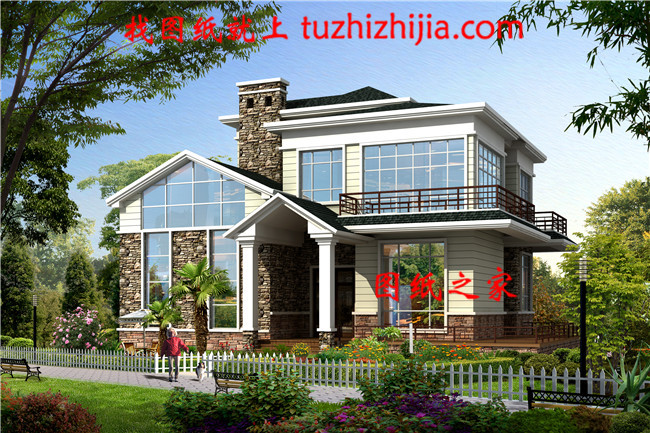 帶小煙囪的兩層鄉村自建房