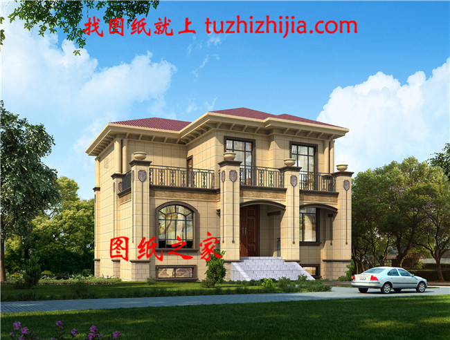 帶地下室二層別墅戶型設計圖,占地140平左右