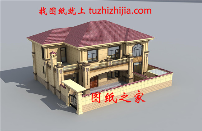 170平方米農(nóng)村兩層小別墅設(shè)計(jì)圖紙帶外觀圖