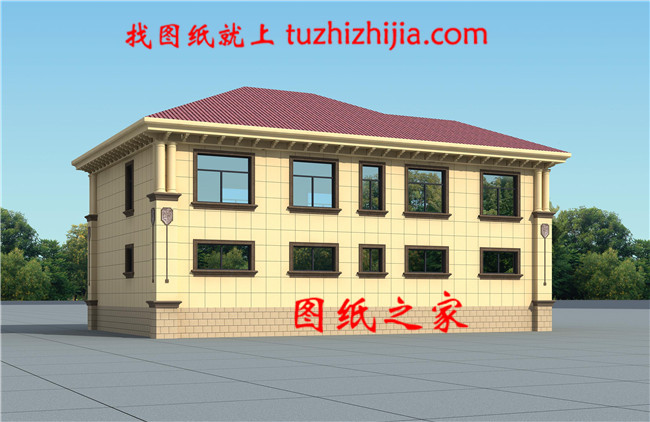 170平方米農(nóng)村兩層小別墅設(shè)計(jì)圖紙帶外觀圖