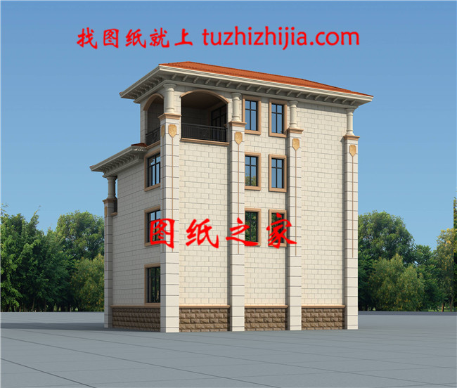 占地120平方米左右的歐式四層自建別墅設計圖