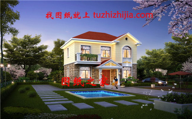 新農村二層房屋設計圖紙(全套建筑施工圖紙+外觀效果圖)