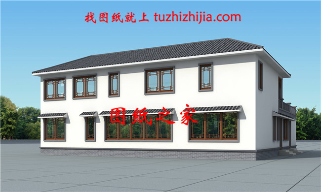 50萬(wàn)左右兩層新中式別墅設(shè)計(jì)圖