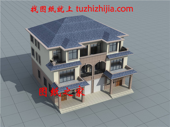 2019帶車庫三層雙拼別墅房屋設(shè)計圖，配色淡雅低調(diào)