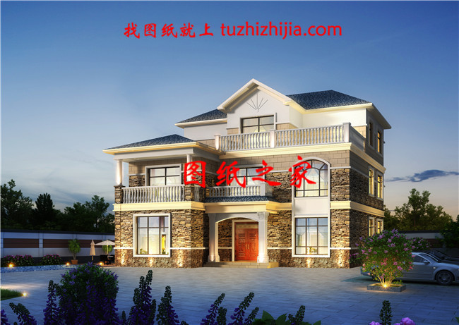 現代簡約時尚三層自建別墅設計圖