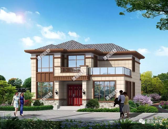 帶車庫的兩棟農(nóng)村自建別墅設(shè)計圖，現(xiàn)代風(fēng)格設(shè)計，引領(lǐng)全村時尚潮流