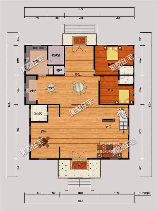 這棟歐式別墅設計圖十分豪氣，造型精美，建成似城堡，美呆了！
