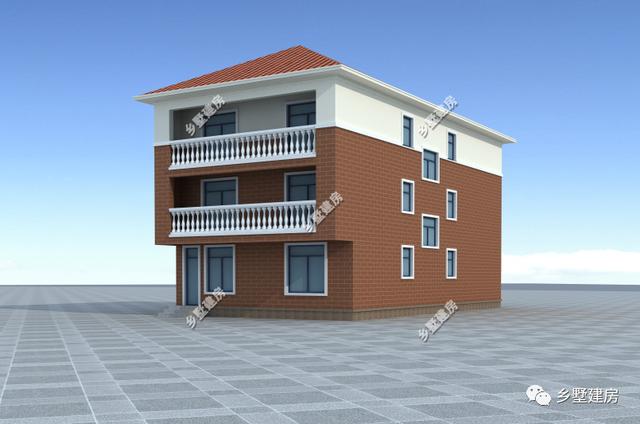 開間小的農村三層別墅設計圖，經典沉穩不失大氣，最適合農村建造