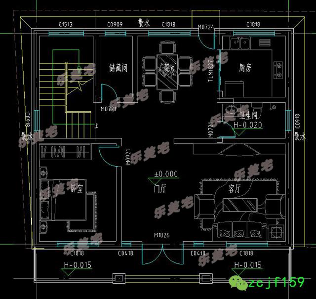 兩款平屋頂別墅設計圖紙，外觀漂亮，戶型簡單大方，適合農村建造