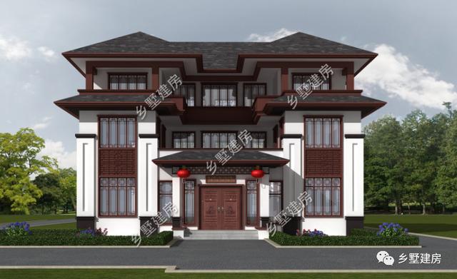 新中式風格農村自建別墅設計圖，充分展示了中國風建筑的魅力