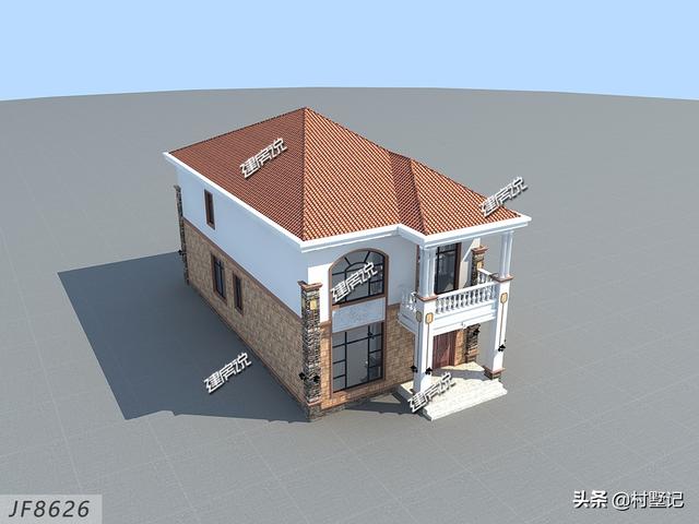 小宅基地照樣可以蓋別墅，現推一款面寬8米的二層別墅設計圖，時尚美觀